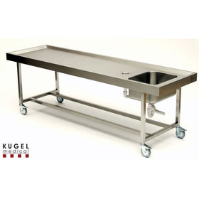 Fahrbarer Seziertisch mit Organbecken