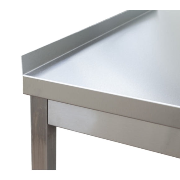 Edelstahl Arbeitstisch Professional mit Grundboden und Aufkantung