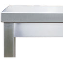 Edelstahl Arbeitstisch Professional mit Grundboden und Aufkantung-6