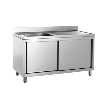 Edelstahl Spülschrank mit Becken links Standard