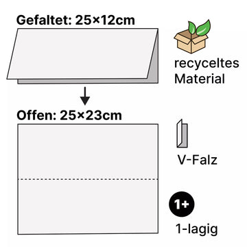 Papierhandtücher mit V-Faltung 1-lagig - 0