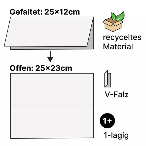 Papierhandtücher mit V-Faltung 1-lagig