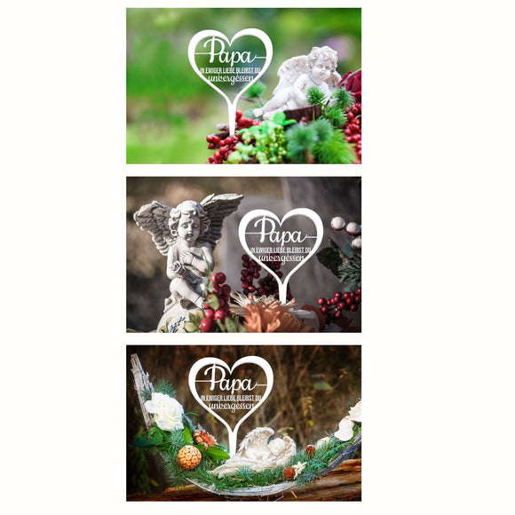 Grabstecker "Papa in ewiger Liebe bleibst du unvergessen"