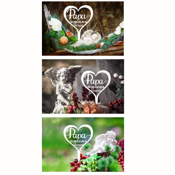 Grabstecker "Papa für immer bei uns im Herzen"