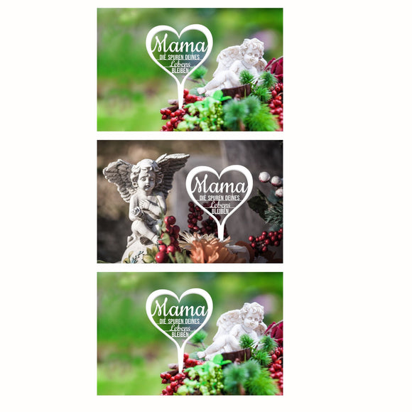 Grabstecker "Mama die Spuren deines Lebens bleiben"