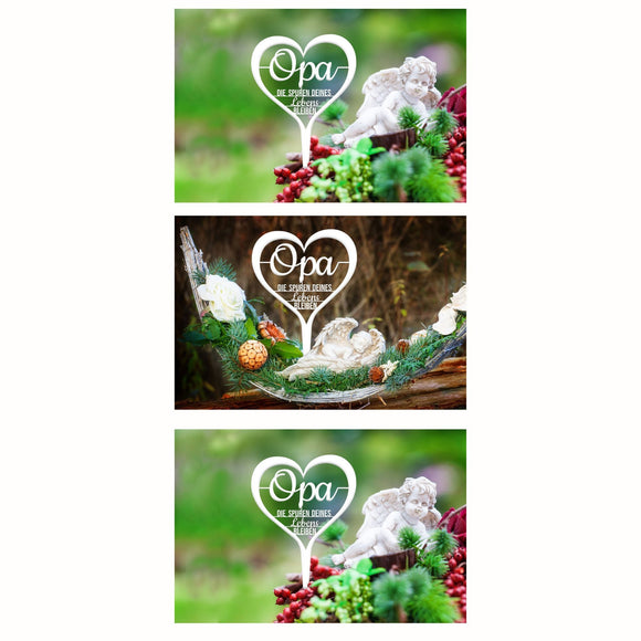 Grabstecker "Opa die Spuren deines Lebens bleiben"