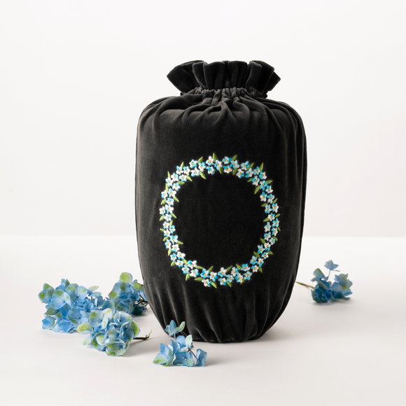 Last Velvet Textile Urne Samt Vergissmeinnicht