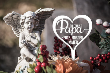 Grabstecker "Du fehlst Papa heute, morgen, immer" - 0
