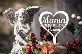 Grabstecker "Mama für immer bei uns im Herzen" - 0