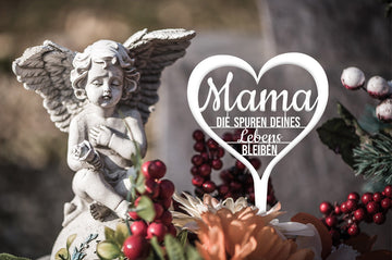 Grabstecker "Mama die Spuren deines Lebens bleiben" - 0