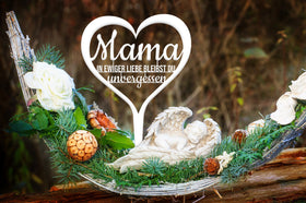 Grabstecker "Mama in ewiger Liebe bleibst du unvergessen" - 0