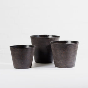 Übertöpfe - dunkles Metall