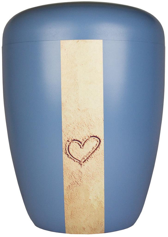 Spalt Urne Blau Lackiert Naturstoff