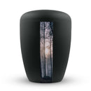 Spalt Urne Satin Black Lackiert Naturstoff-3