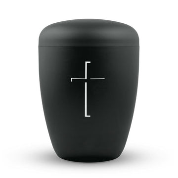 Spalt Urne Satin Black Lackiert Naturstoff - 0