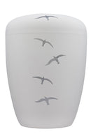 Spalt Urne Weiß Bemalt Naturstoff-8