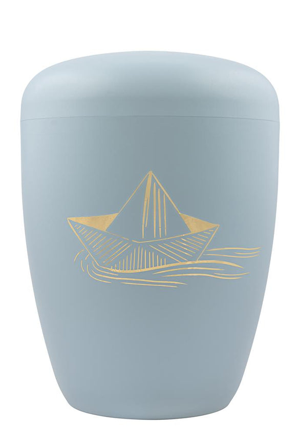 Spalt Urne Taubenblau Lackiert Naturstoff