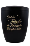 Spalt Urne Schwarz Lackiert Naturstoff-3