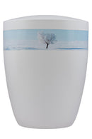 Spalt Urne Weiß Lackiert Modern Naturstoff-1