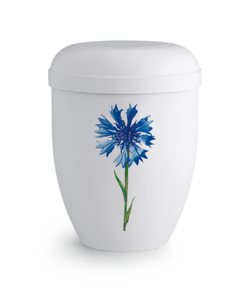Völsing klassische Naturstoff Urne weiß Kornblume