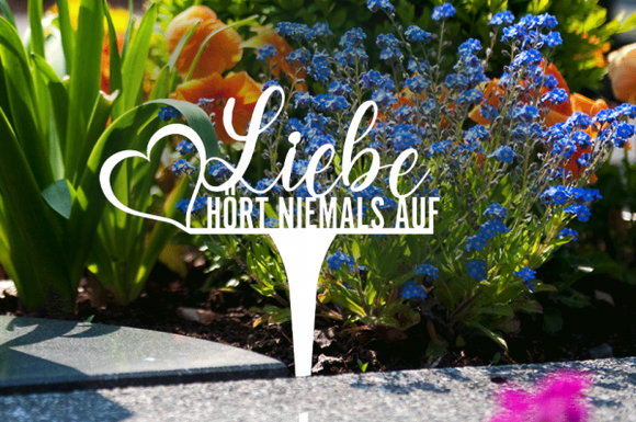 Grabstecker "Liebe hört niemals auf"