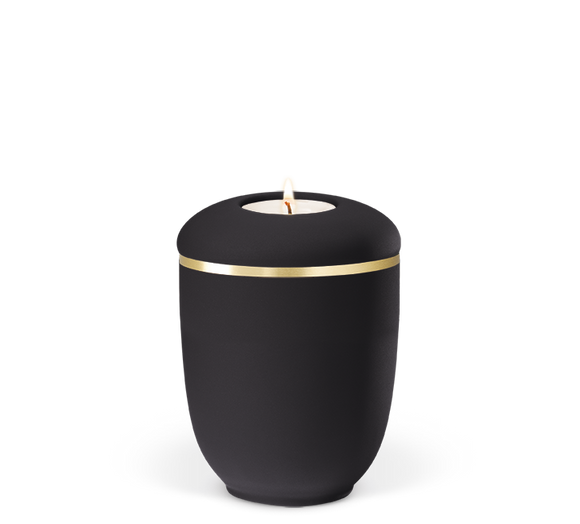 Heiso Gedenkurne Goldband Keramik