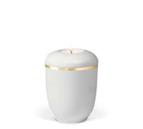 Heiso Gedenkurne Goldband Keramik - 0