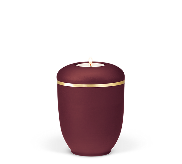 Heiso Gedenkurne Goldband Keramik