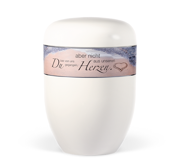 Heiso Elegance Dekorband Motiv und Trauertext Bio Urne