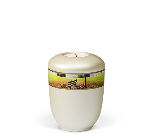 Heiso Gedenkurne Dekorband Motiv Keramik