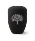 Samton tiefschwarz/Baum aus Kristallen