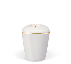 Heiso Gedenkurne Goldband Keramik - 0