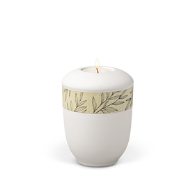 Heiso Gedenkurne Dekorband Graspapier Keramik