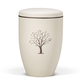 Heiso Avantgarde Beige Velours Tampondruck Bio Urne