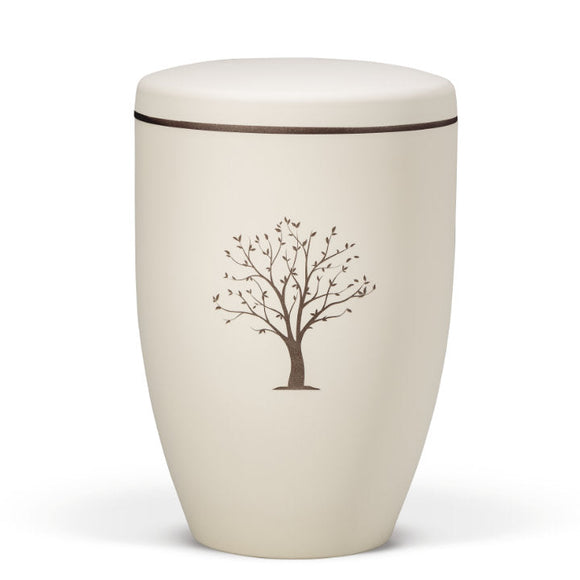 Heiso Avantgarde Beige Velours Tampondruck Bio Urne