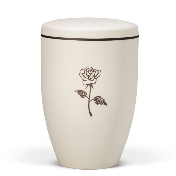 Heiso Avantgarde Beige Velours Tampondruck Bio Urne