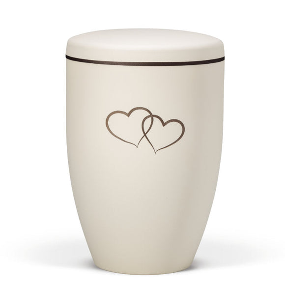 Heiso Avantgarde Beige Velours Tampondruck Bio Urne