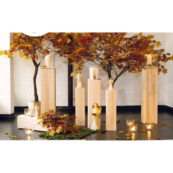 Dekosäulen aus hellem Holz (Set)