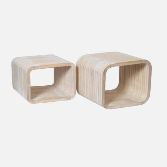 Katafalk aus hellem Holz 2-teilig