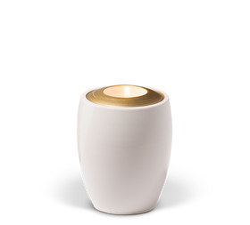 Heiso Gedenkurne Golddeckel Keramik