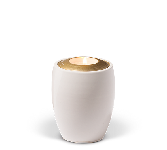 Heiso Gedenkurne Golddeckel Keramik