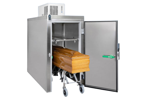 Edelstahl Leichenkühlzelle Frontlader
