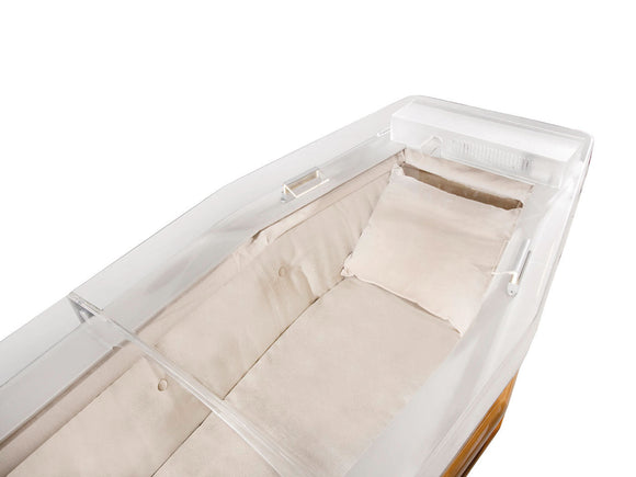 Ionisierende Sargabdeckung transparent