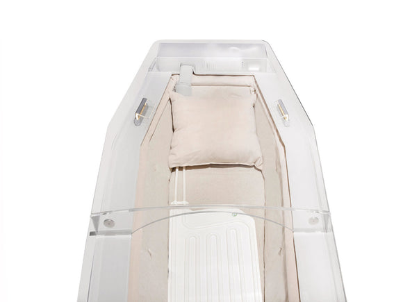 Ionisierende Sargabdeckung transparent