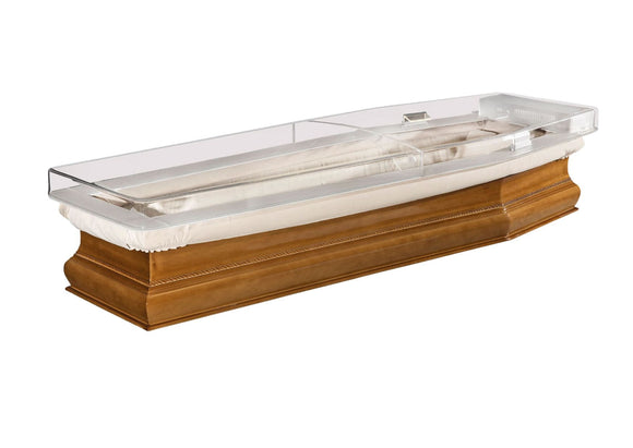 Ionisierende Sargabdeckung transparent