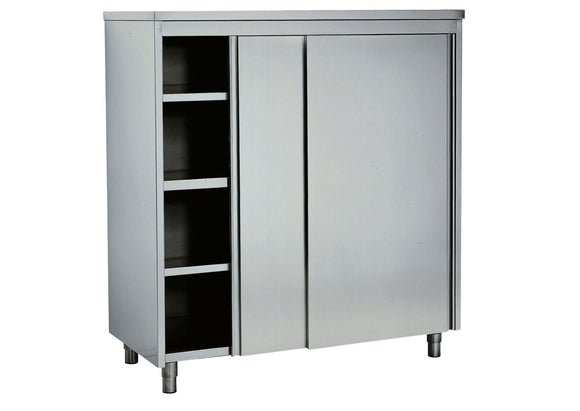 Edelstahl Schrank mit Schiebetüren