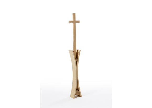 Säule mit Kreuz Eschenholz