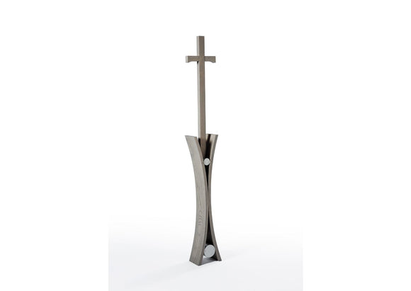 Säule mit Kreuz Eschenholz