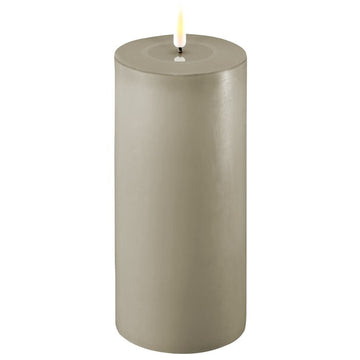 Deluxe Homeart LED Kerze Stumpenkerze Indoor Sandfarben