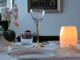 MONS Tischlampe bauchig Mattglas weiß, rund - 0
